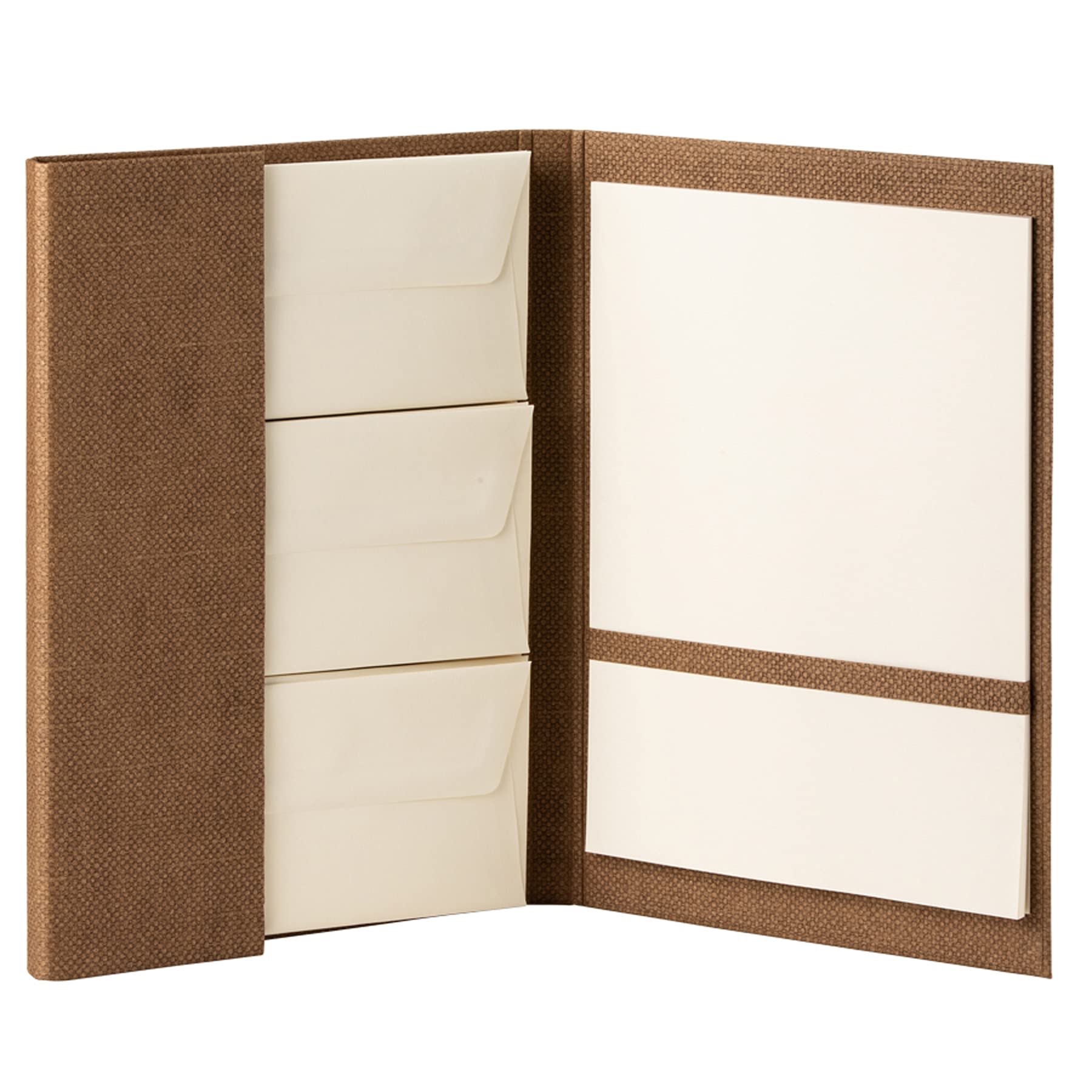 Rössler 10241615000 - Boho Briefpapiermappe, 20 Blatt, DIN A4, 5 Karten DIN lang, 25 Umschläge DIN lang, Farbe Sisal