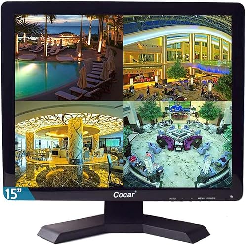 Miniatura 8 de Monitor CCTV de 8 pulgadas, pantalla de seguridad TFT LCD con VGA, HDMI, AV, BNC, puertos de entrada y salida de audio USB, altavoz integrado,