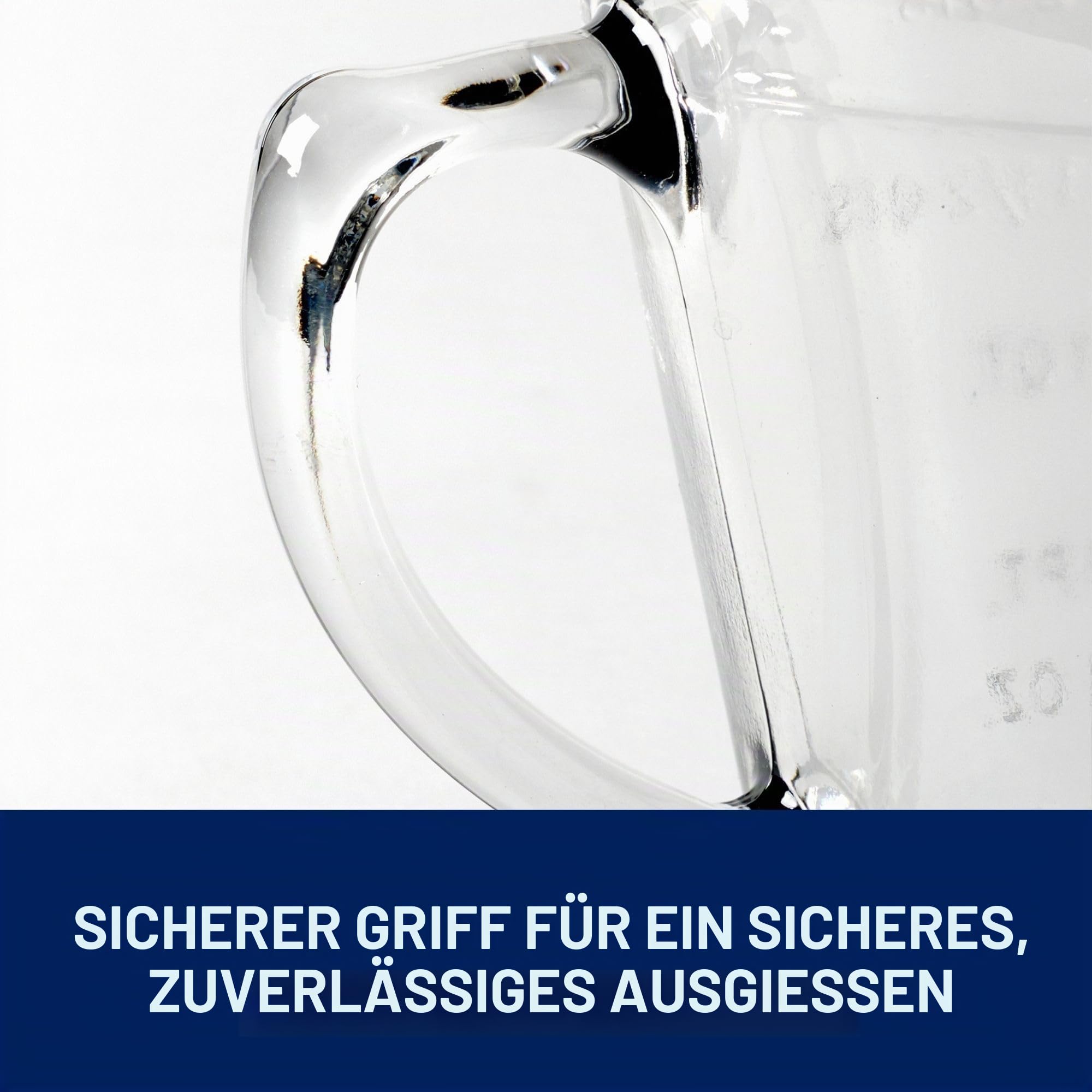 Anchor Hocking Messbecher Glas 1,9 L, mit Deckel, Ausguss und Griff, Blau