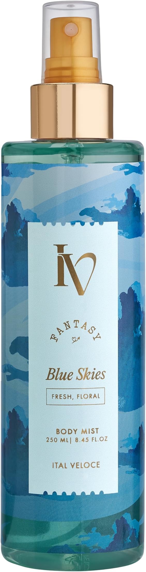 Ital Veloce Blue Skies Fine Fragrance Body Mist, Spray for Women 250ml
