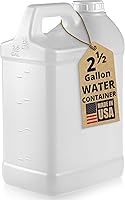 KITCHENTOOLZ 2.5 Gallon Heavy-Duty HDPE Water Jug Carboy - Made in USA, Leak-Proof Lid for Oil Storage, Automotive Fluids & Camping (10L Capacity)