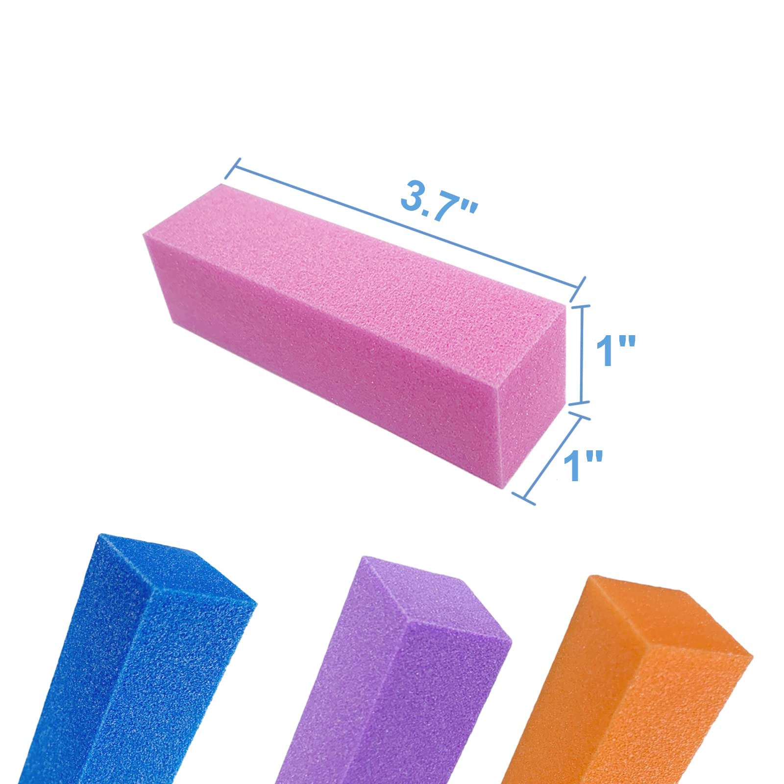 40 blocchi per unghie acriliche e naturali, tamponi abrasivi a 4 lati per unghie in gel, set di lime lucidanti professionali per manicure, grana media (multicolore)