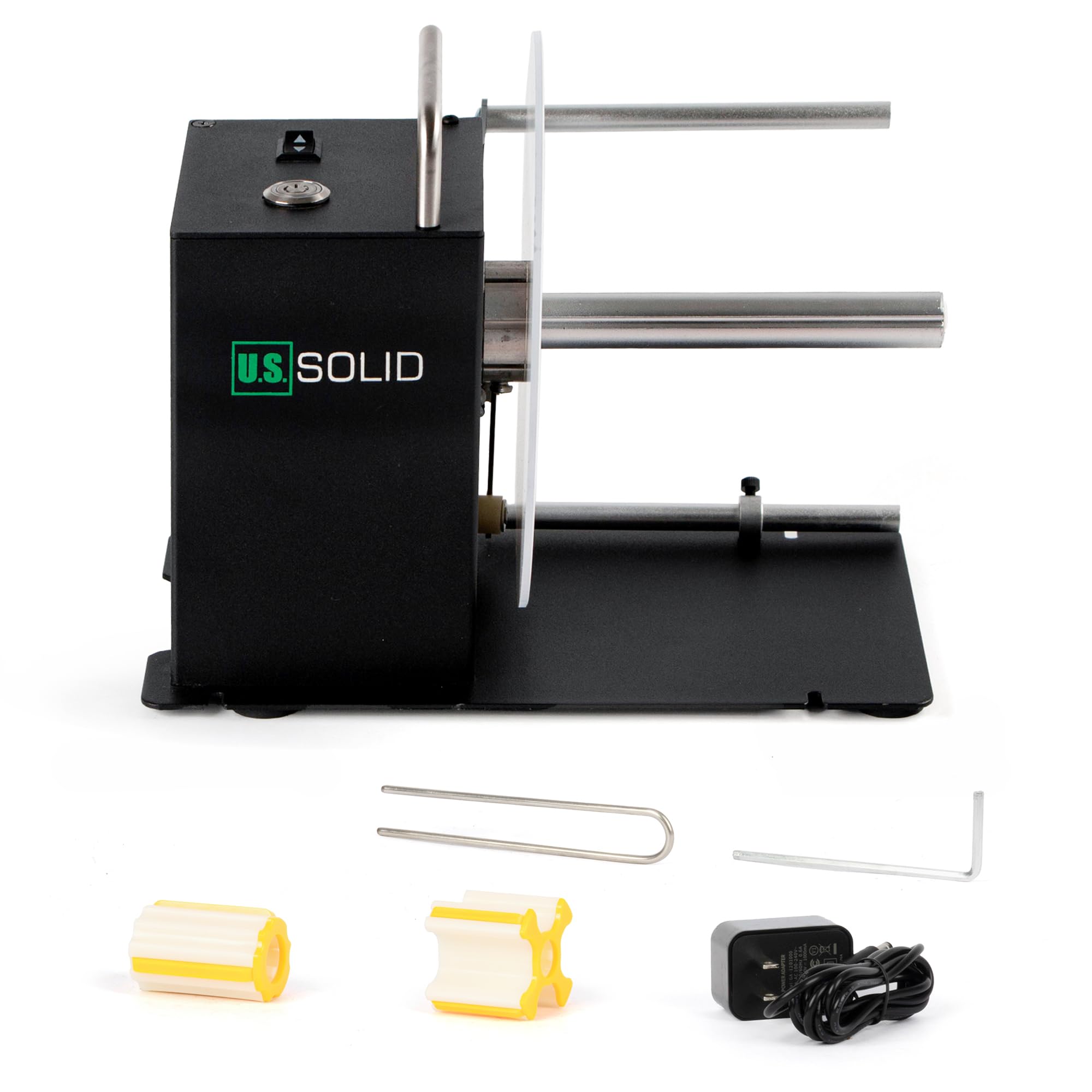 U.S. Solid Avvolgitore automatico etichette – Con braccio sensore, supporto nucleo 1"/1,5"/3", larghezza 120 mm, riavvolgimento bidirezionale