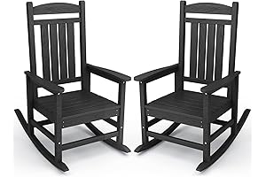 KINGYES Outdoor Rocking Chairs Set of 2, Weatherproof Patio Rocking Chairs