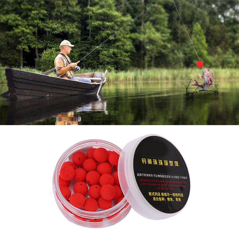 Tbest 30pcs 10 / 12mm Odore di Pesca alla Carpa Esca Schiuma Pop-up Pallini Morbidi boilies Uova/Galleggiante Perline Palla Alimentatore Artificiali Carpa Esca Lure/Capelli rig