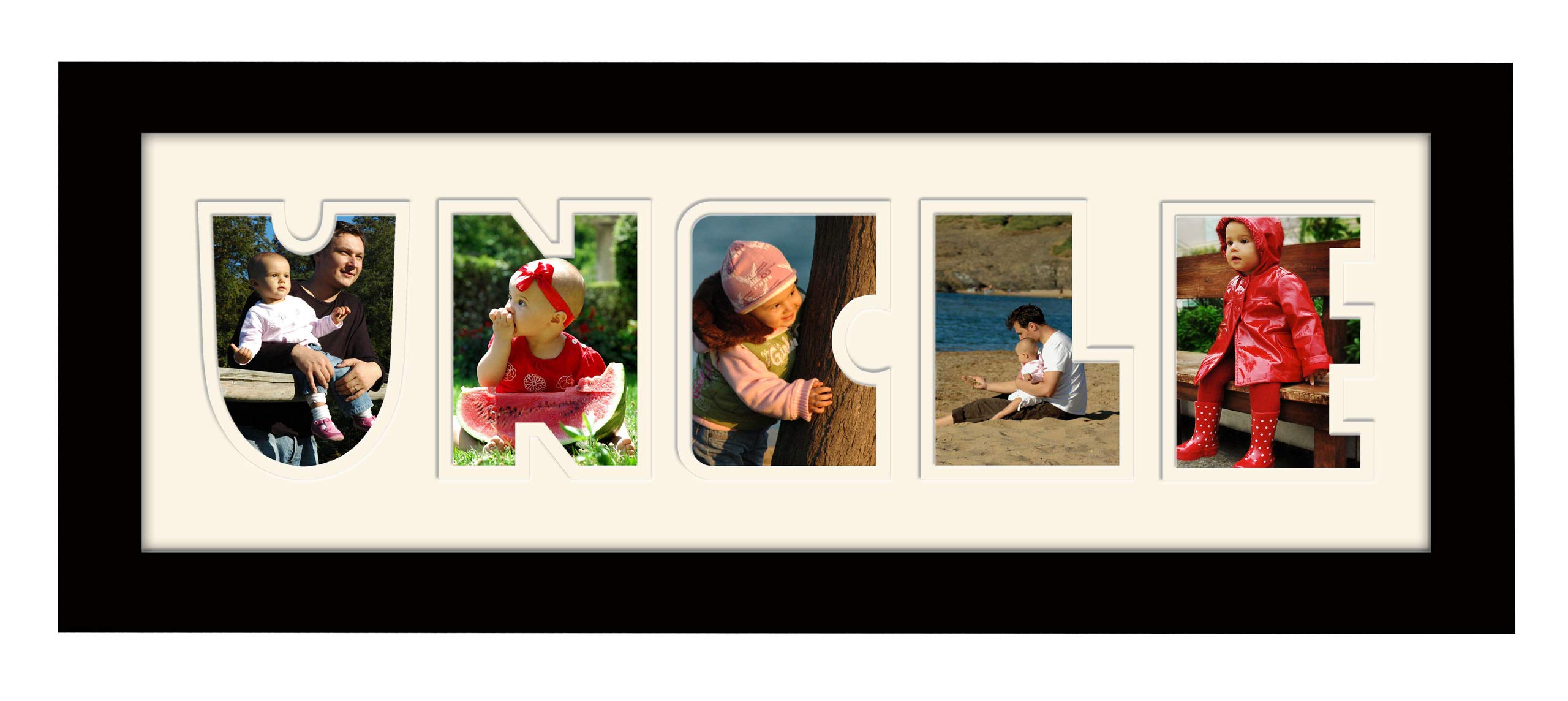 Photos In A Word Black Finish Frame Cream Mount (Plain) Uncle Photo Frame Thank The Stars Letters Cut Out Using Quality Board 899A (Black Finish Frame Cream Mount (Plain))