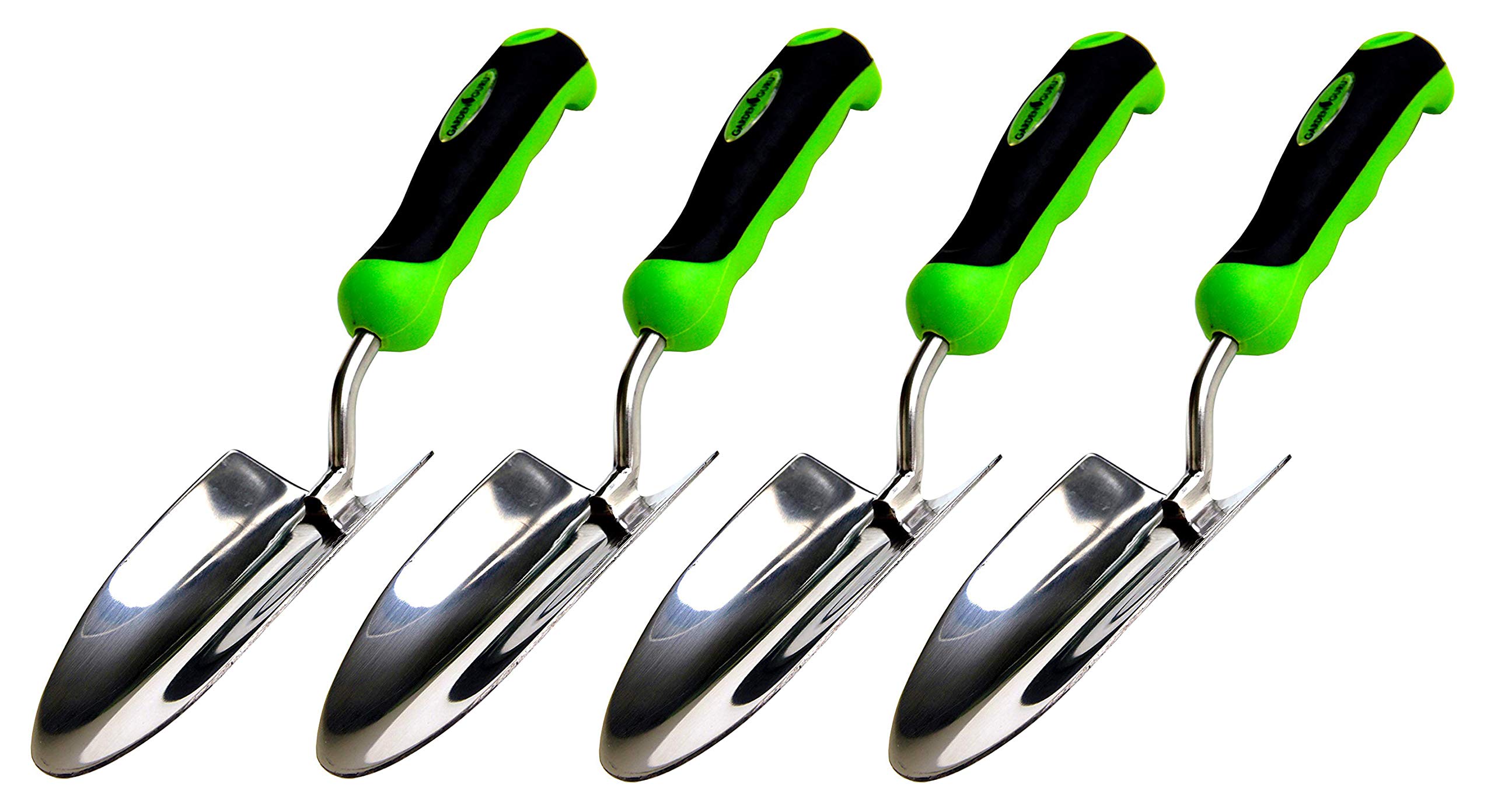 Garden Guru Super Strong Garden Trowel Hand Shovel - Stainless Steel - Rust Resistant - Ergonomic Grip - Perfect Tool for Gardening, Weeding, Transplanting and Digging in Garden Beds (4 Pack)