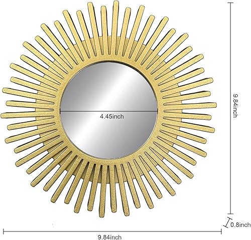 Miniatura 2 de GOmaize Bonito espejo de pared con forma de corona juego de 3 mini espejos colgantes de pared decoración bohemia del hogar para apartamentos sala de
