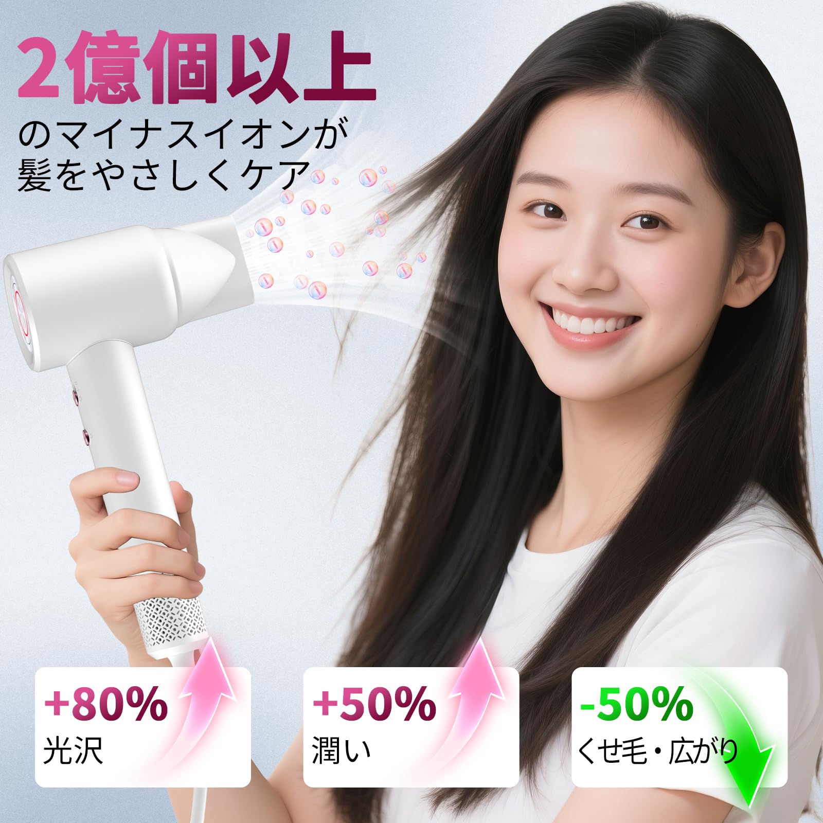Amazon | ヘアドライヤー、速乾 大風量 高速ブラシレスモーター（毎分