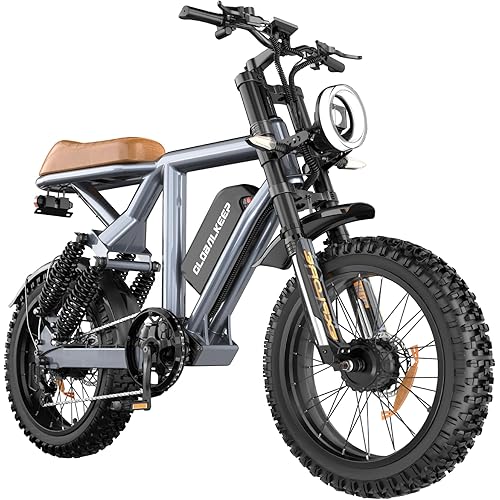 Electric Bike for Adults - 20 x 4 Inch Fat Tire Ebike, 750W Dual Motor Ebike, 48V15.6AH Detachable Battery, 4 Riding Modes Electric Dirt Bike, 7 Speed Electric Motorcycle, UL 2849