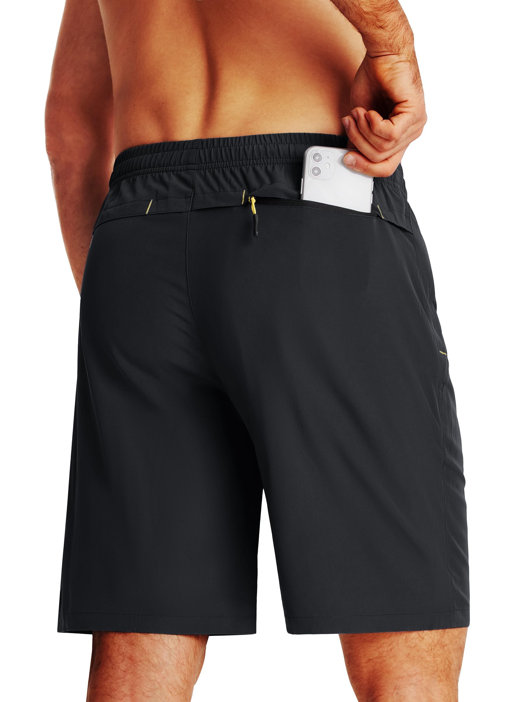 TACVASEN Men's Quick-Drying Training Shorts, Running Shorts, Breathable Sports Shorts with Zip Pockets - 3