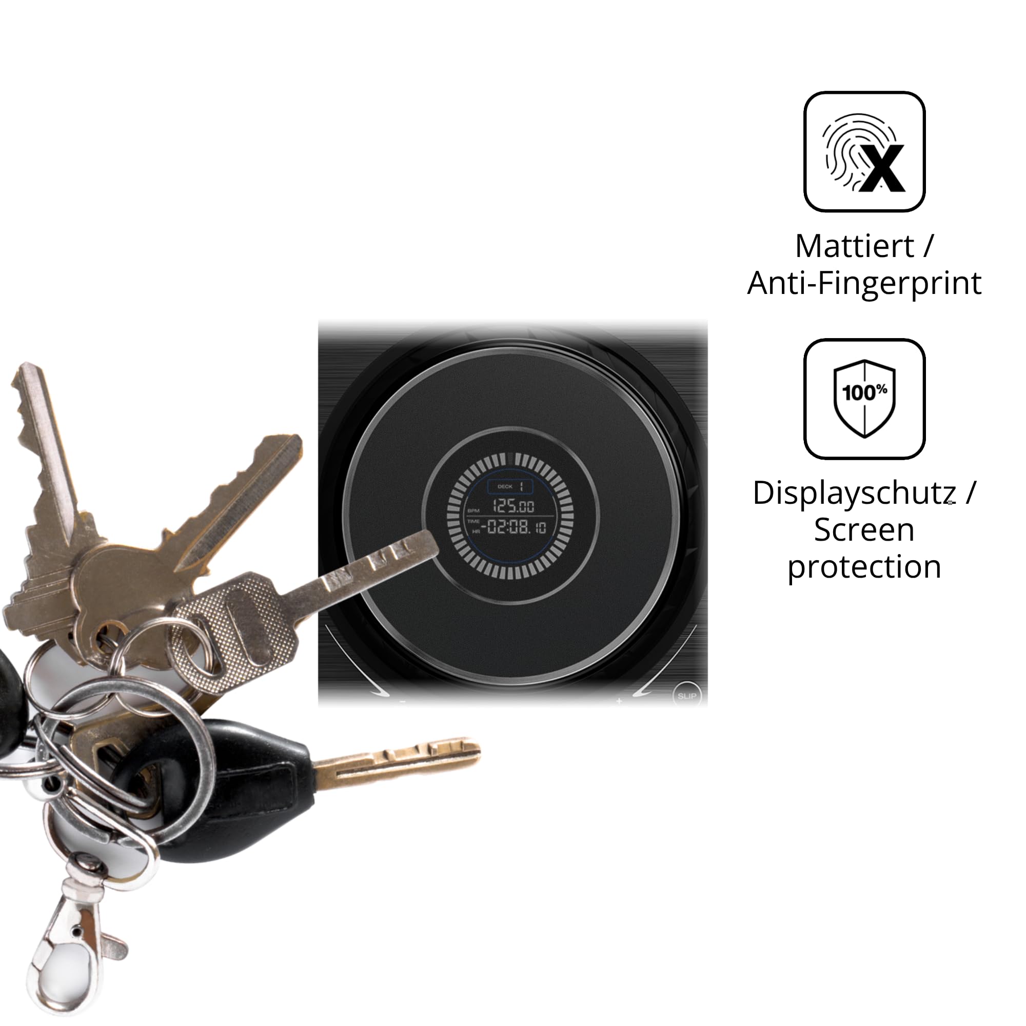 dipos Protector de Pantalla Antiespía para Denon SC Live 4 Jog Wheel | Película protectora mate, filtro de privacidad 4 vías, ajuste perfecto, antiarañazos, sin burbujas, autoadhesivo