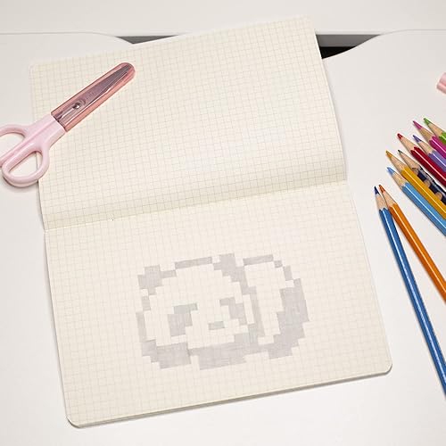 Miniatura 5 de TWONE - Paquete de 6 cuadernos de diario - 60 páginas con cuadrícula cuadrada30 hojas, cuaderno de papel grueso premium de tapa blanda para viajes,