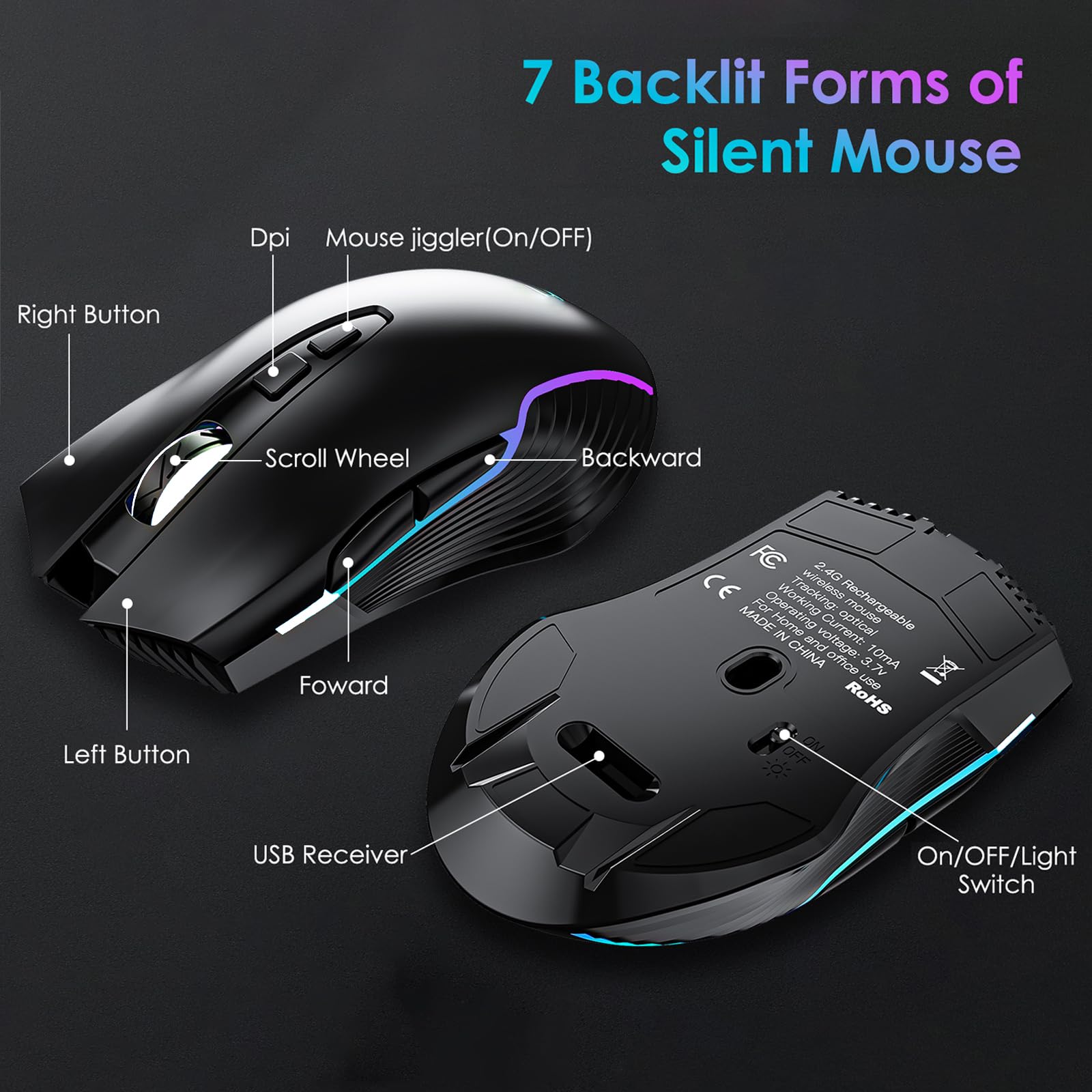 Amazon.com: Suteke Wireless USB C Mouse with Jiggler for Computer