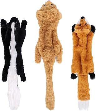 Amazon Vitscan 犬 おもちゃは耐久性犬ぬいぐるみきしむおもちゃ セットキツネスカンクライオン犬はおもちゃに中小犬 用 3パックをかみます 3パック マルチカラー Vitscan 噛むおもちゃ 通販
