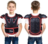 Vista 2 de Seahouse Chaleco de armadura de motocicleta para niños, protector de espalda, chaqueta blindada de carreras de calle para hombre+1 bandana al azar