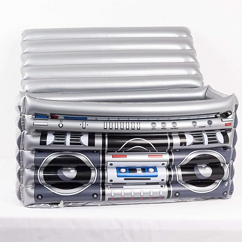 Efavormart - Enfriador de bebidas inflable con temática de los años 80, contenedor de bebidas para fiesta en la piscina, 24 x 12 pulgadas