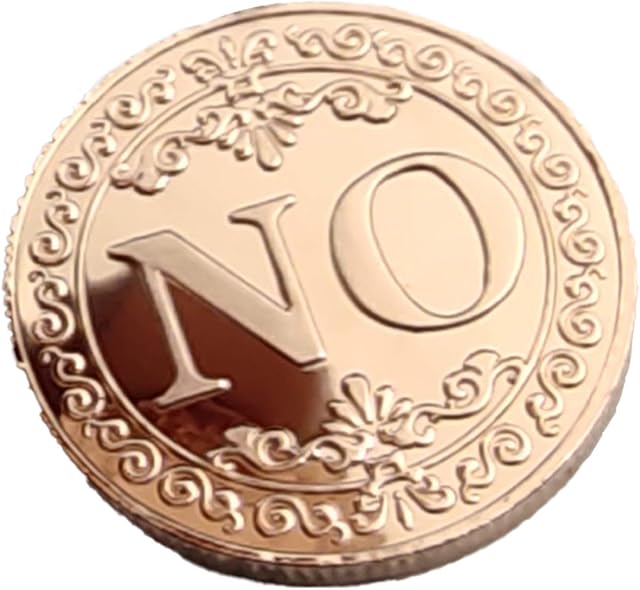 Dellefuture YES or NO Commemorative Coin, Letters Relief Mental Collective Souvenir for Home Decoration Golden