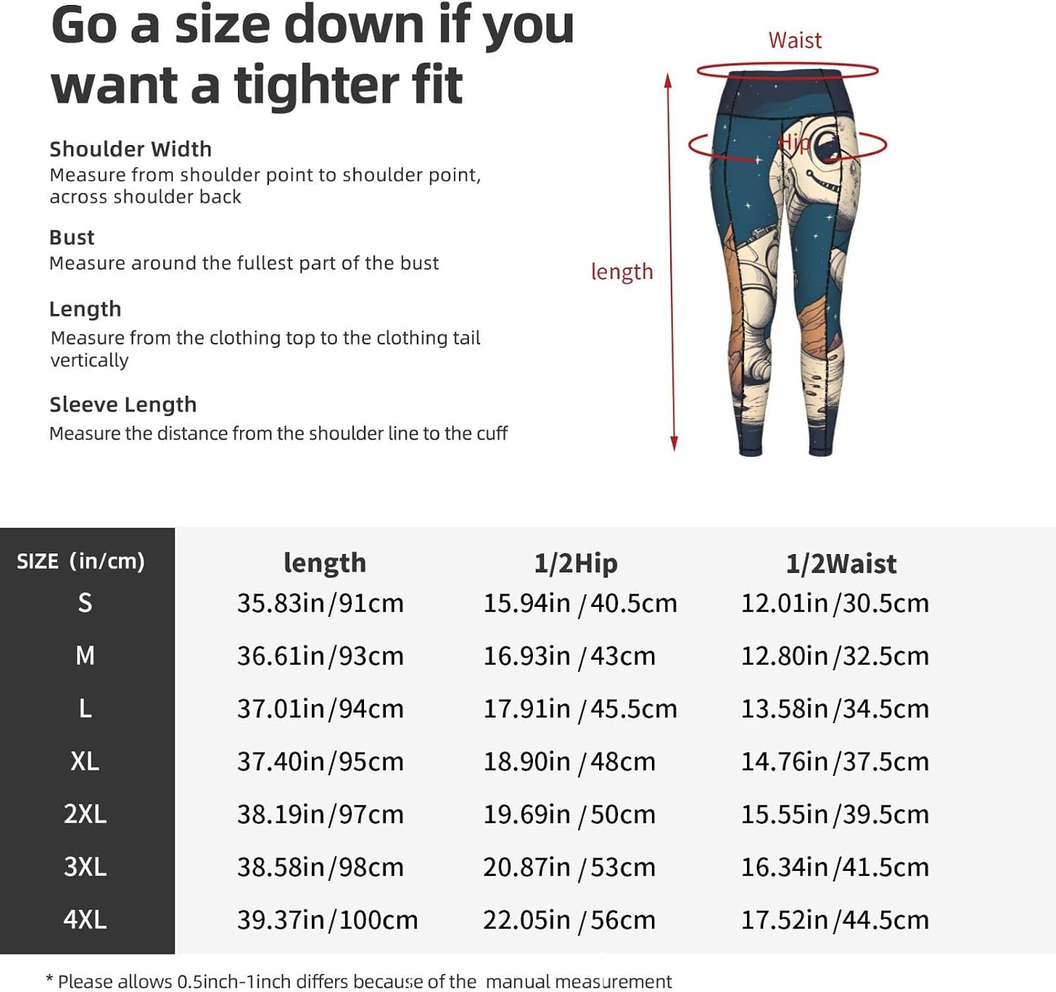 Funny Astronaut Dinosaur Rocke Print Leggings with Pockets,High Waist Tummy Control Pants, Workout Sets for Women