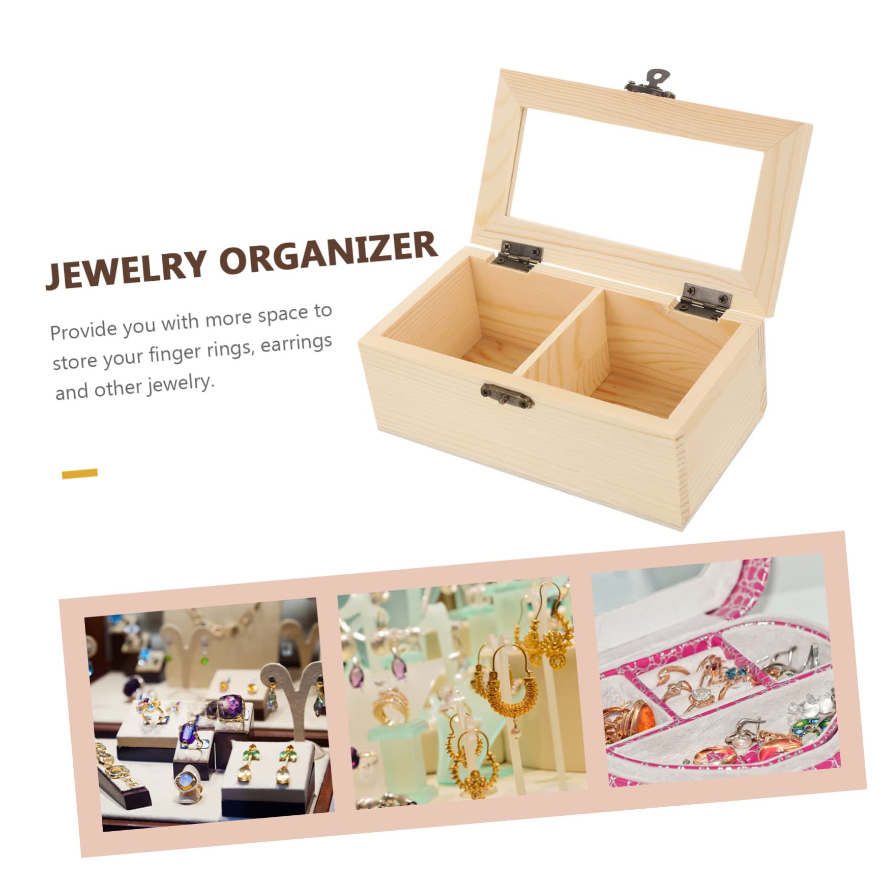 PRETYZOOM 2pcs 2 Tea Organizer for Tea Bags Small Wooden Storage Box Countertop Sugar Packet Holder