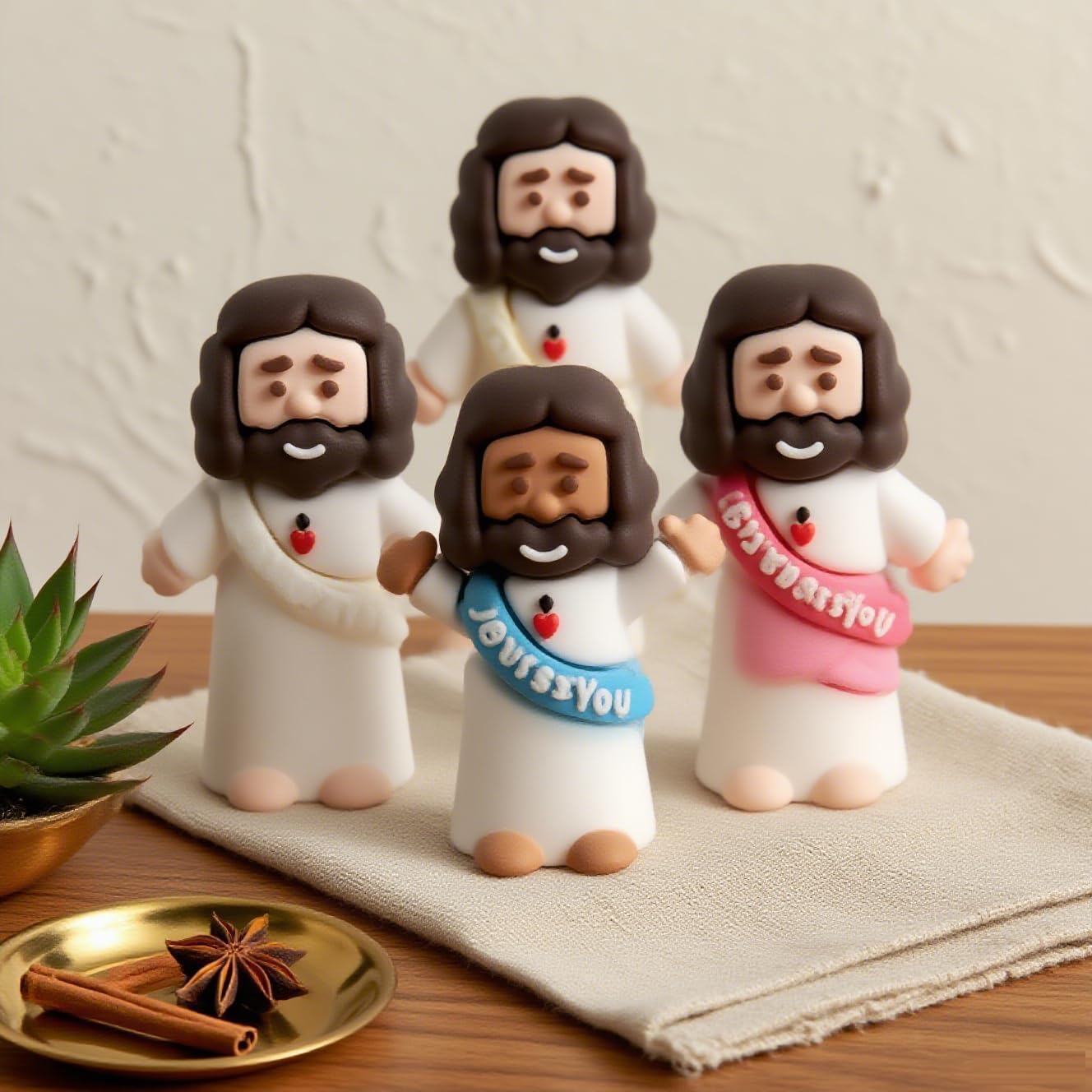 40PCS Multicolor Mini Jesus Figurines - Rubber Religious Party Decor, Perfect for Hide-and-Seek, Sunday School, Baptism, Christmas & Easter Egg Gifts