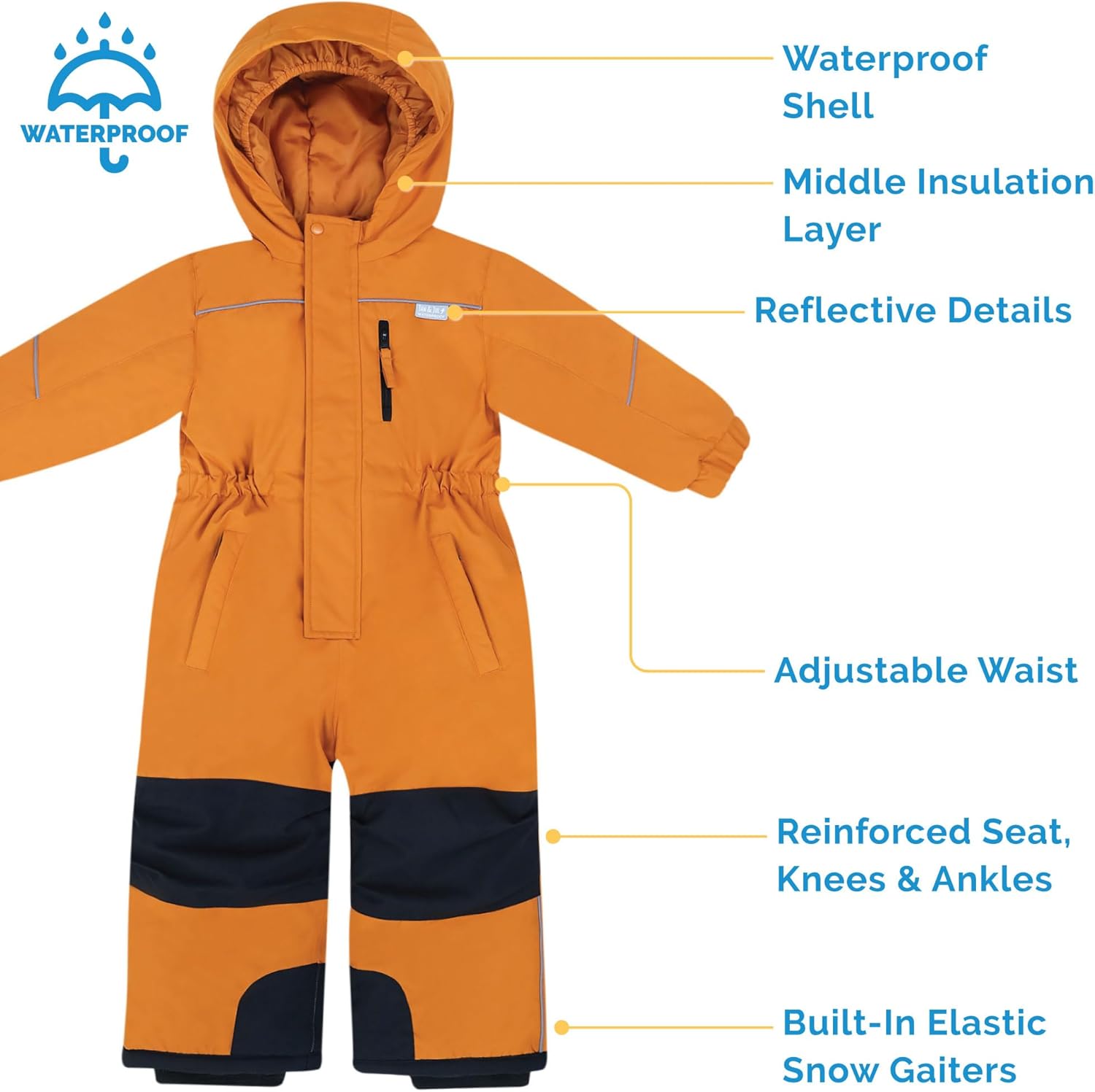 JAN & JUL Waterproof Insulated Snow Suit for Toddlers and Kids