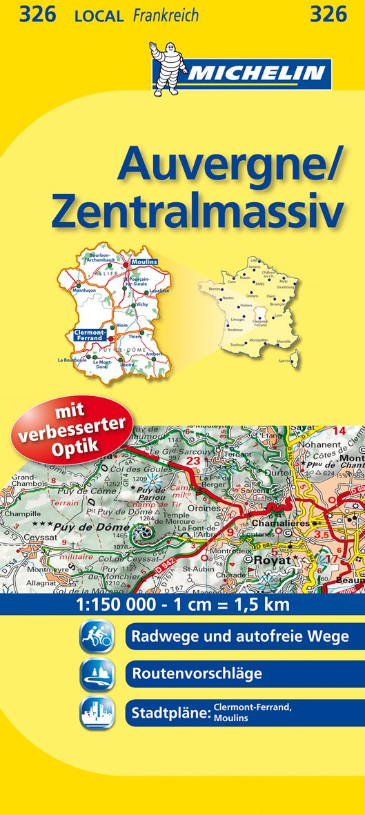 Amazon.com: Michelin Localkarte Auvergne - Zentralmassiv 1 : 150 000: ...