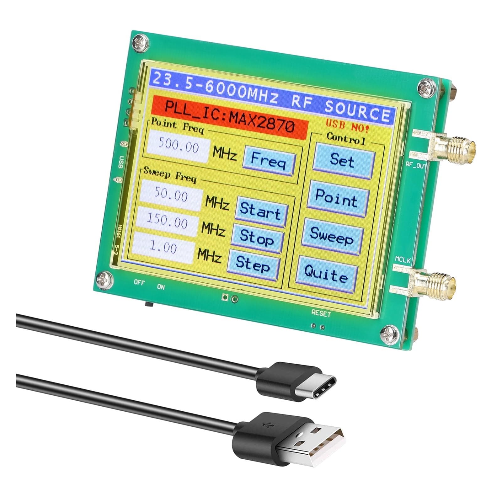 23,5-6000 MHz Signalgenerator 0,5 PPM Rauscharme Signalquelle Berührbarer Bildschirm PC-Softwaresteuerung PLL VCO