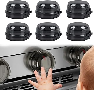 Gas Stove Knob Safety Covers: 6Pcs Small Child Proof Stove Covers Diameter 0.14 inches, Non-Universal Baby Proof Oven knobs Locks for Only Height Under 1.65"