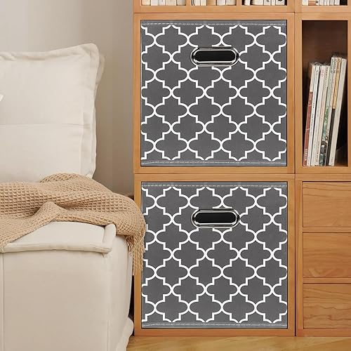 Miniatura 5 de Yunkeeper Contenedores de almacenamiento de tela, organizadores de tela con asa, cubos plegables para almacenamiento de tela o accesorios, 11 x 11 x