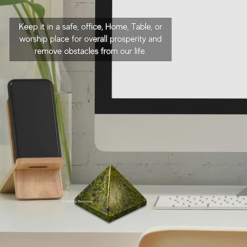 Miniatura 122 de Amazing Gemstone Piedras curativas de cristal de piedra de sangre africana, gran figura piramidal de 2 pulgadas de pirámide de piedra natural