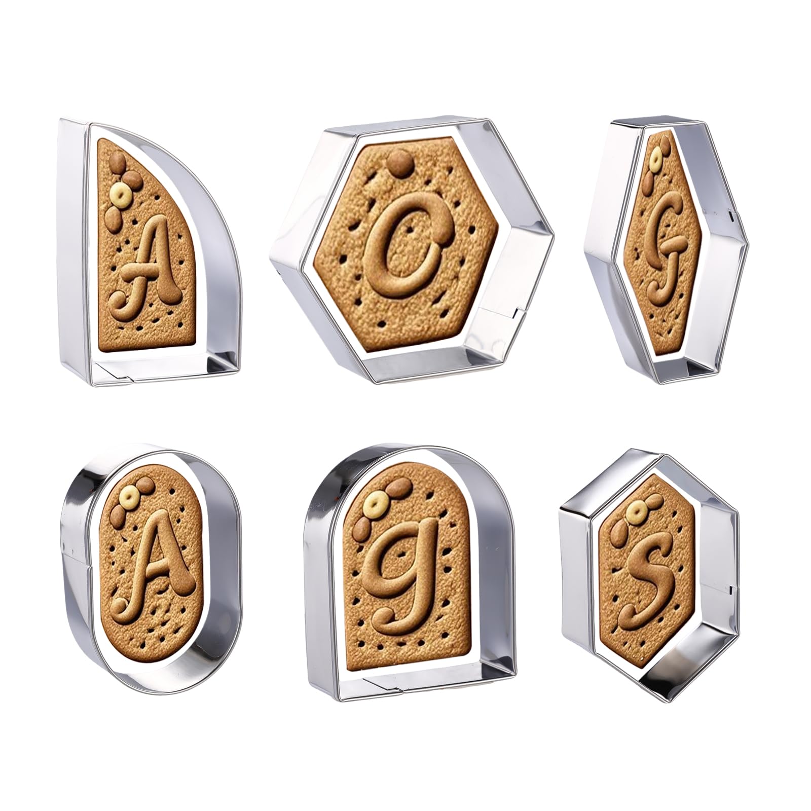 6pcs Geometric Plaque Cookie Cutter Set