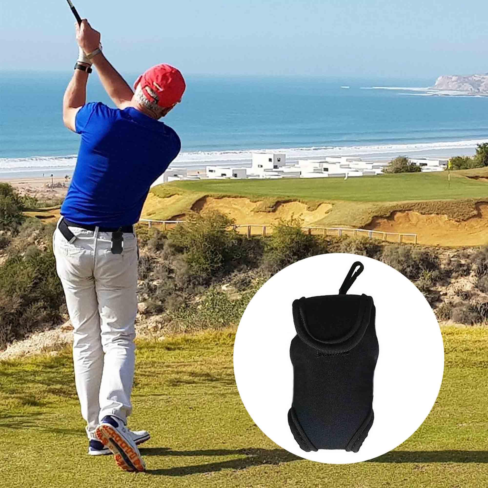 ZAHD golfballhalter gebrauchsstoff Taille Beutel Golftasche mit Hängendem Clip Tragbar Golf Hüfttasche Kleine Ball Tasche Golftasche mit Hängendem Clip für Golftraining Freizeitsport