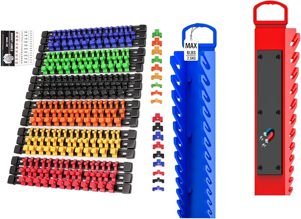 Bundled Products-2 Items: 18PCS Socket Organizer & 2PCS Wrench Organizer