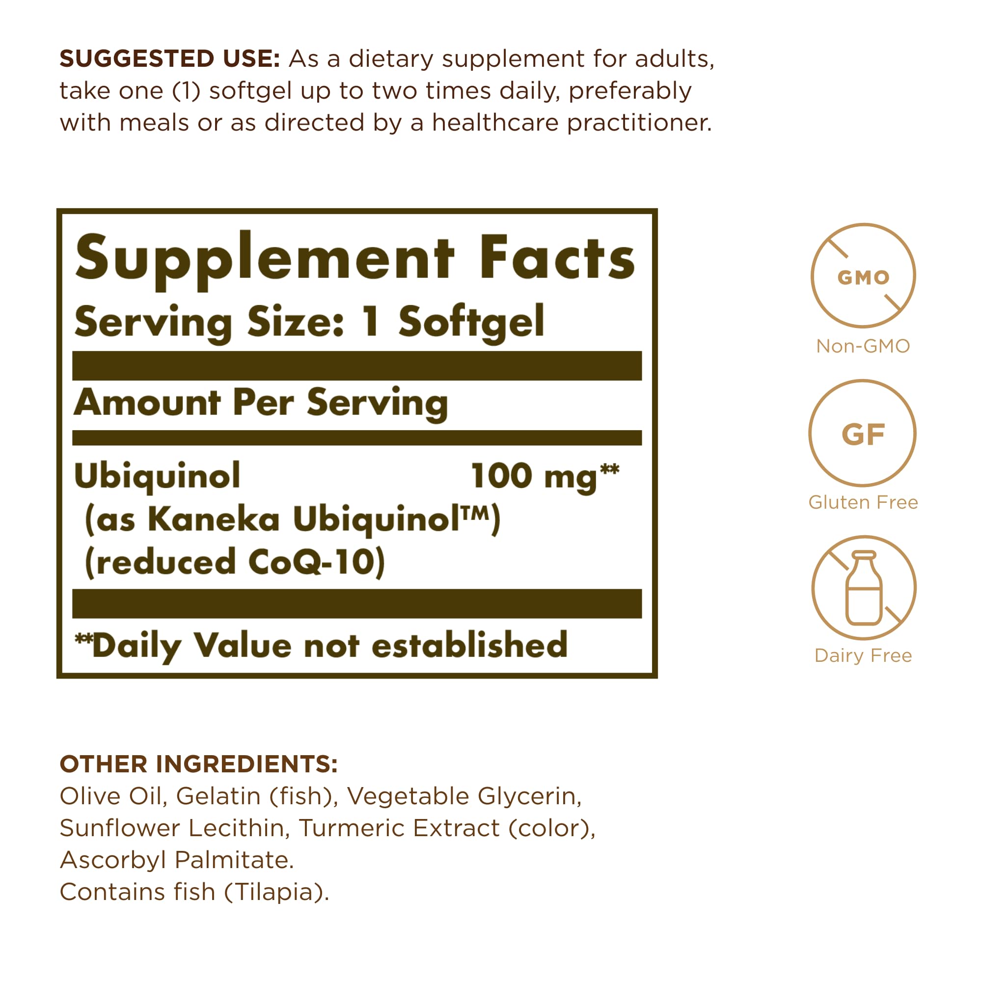 Solgar Ubiquinol 100 mg | Antioxidante Celular | 50 Cápsulas | Forma reducida de CoQ10 · Fácil absorción · Ideal a partir de los 50 años · Cápsulas blandas