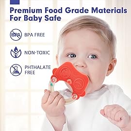 hahaland Baby Toys 0-6 Months - Baby Rattles Teething Toys 3-6 Months, Newborn Infant Toys 6-12 Months, Teether Grasping Shaker Toy Baby Gifts 6 5 4 3 Month Old Must Haves Stocking Stuffers for Babies