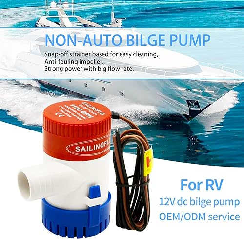 Miniatura 3 de No Automático 1100GPH 12V 24V Pequeñas Bombas Automáticas Sumergibles Bomba de Agua de Arenque