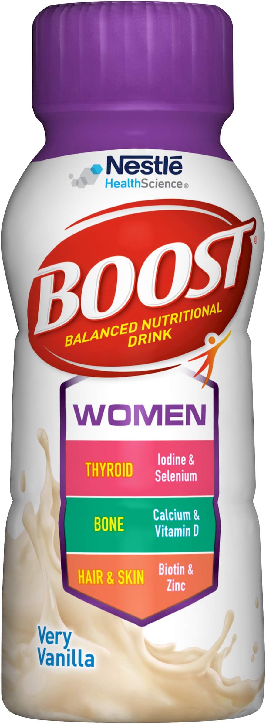 BOOST Women Balanced Nutritional Drink, Very Vanilla, 8 Ounce Bottle (Pack of 6) (Packaging May Vary)