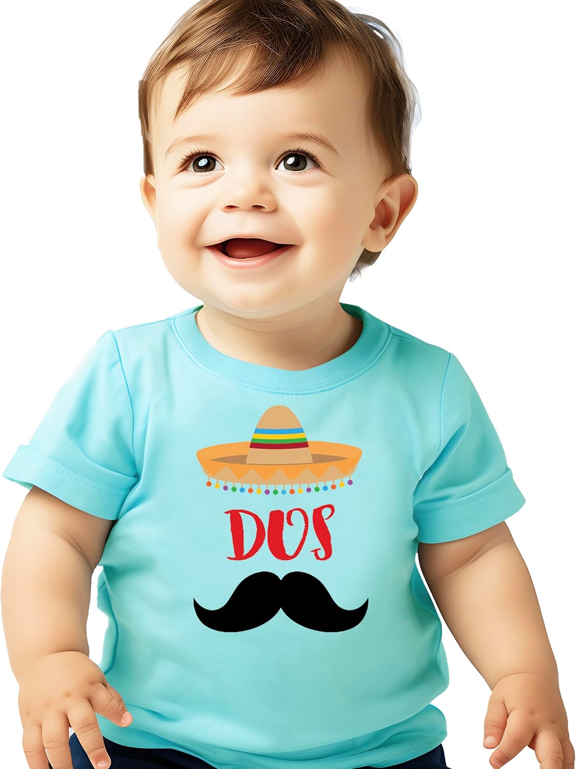 Dos Second Birthay Outfit for Toddler Boys Fiesta Shirt 2nd Bday Mustache T-Shirt