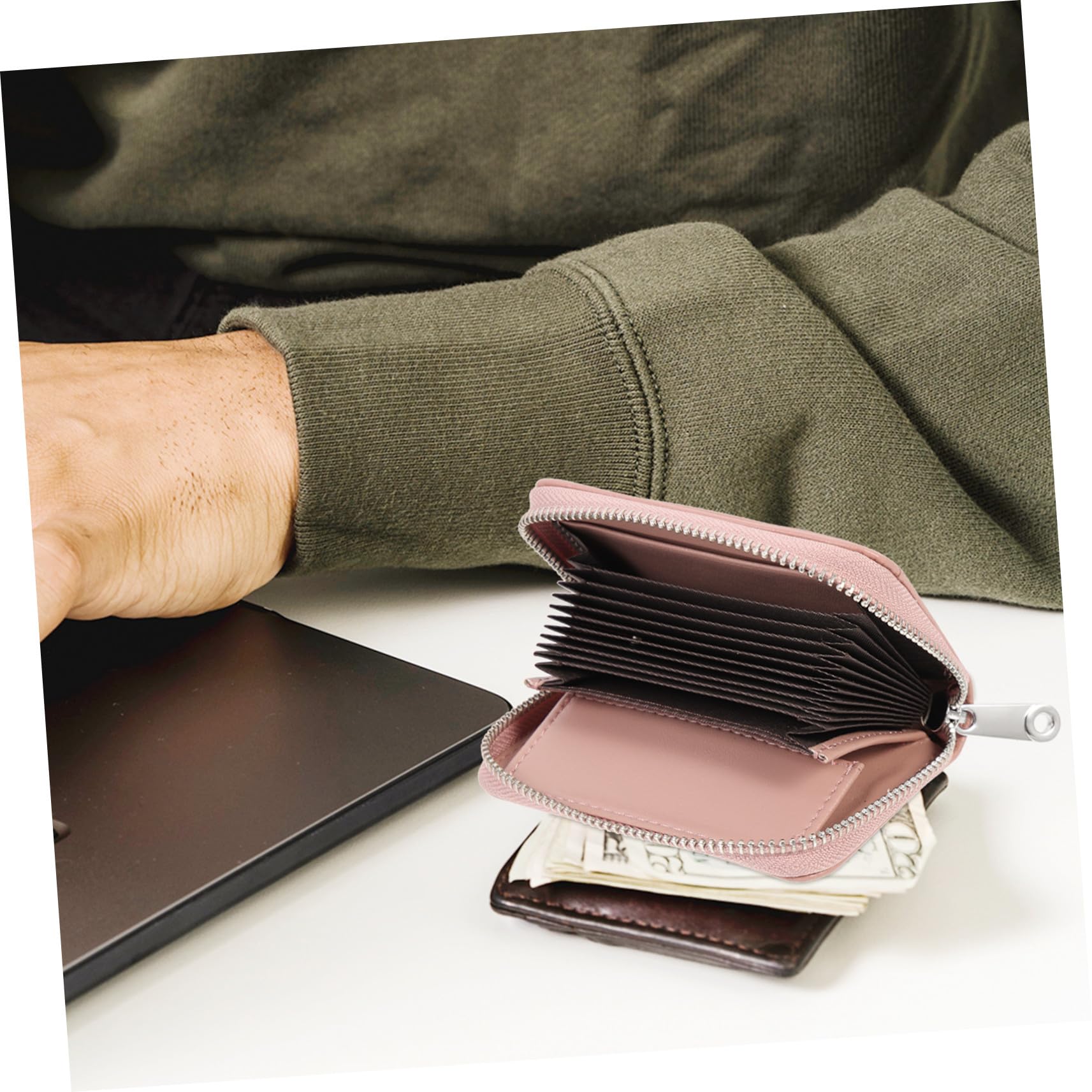 3pezzi Pochette Porta Carte Di Identità Con Design Cerniera Capacità Per Carte e Banconote Organizer Versatile Per Id Per Occasioni Quotidiane e Viaggi