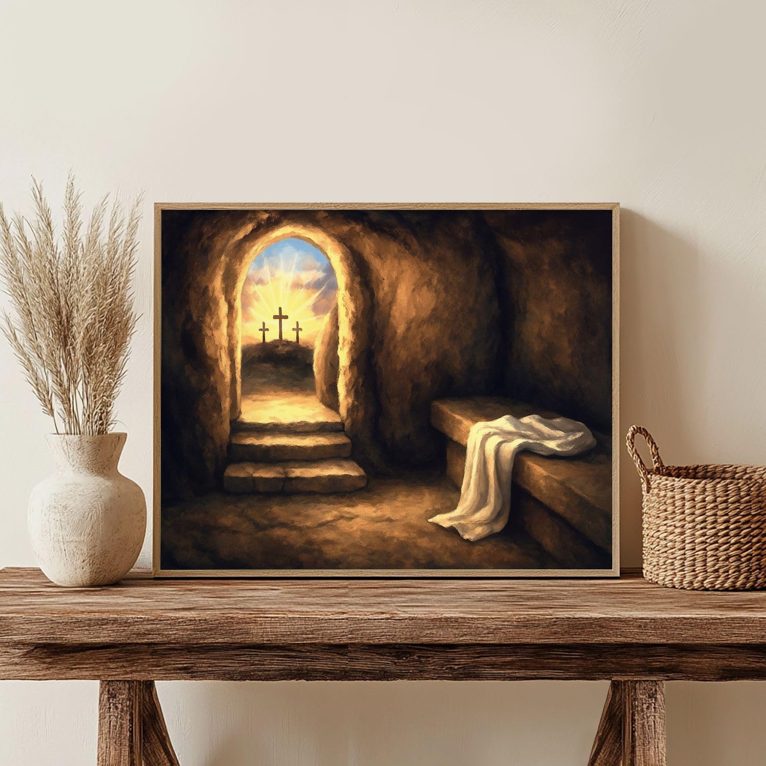 VETEB Paint by Numbers Kit for Adults Beginner Easter Christ Rose from Dead Sunday Morning Dawn Empty Tomb DIY Painting on Canvas by Numbers Acrylic Oil Painting for Home Decor Gifts 16"x20"