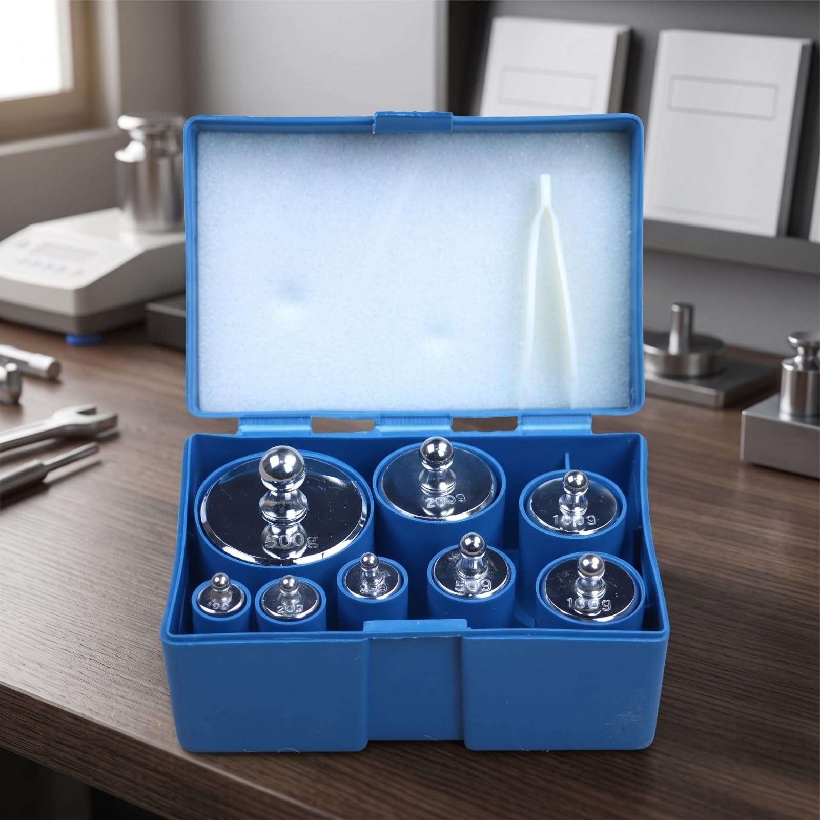 Almencla Juego Pesas Calibración | Resistente, Pesas Calibración con Caja Almacenamiento, para Taller, Técnicos