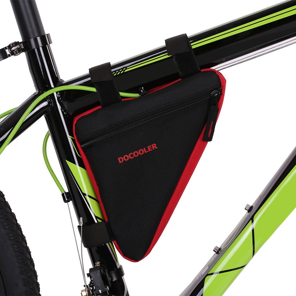 Docooler - Bolsa triangular para bicicleta, de tejido Oxford, 18 x 18 x 4 cm, para sillín de bicicleta, rojo