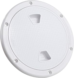 Five Oceans Boat Hatch, Marine Access Hatch, Round Inspection Deck Plate Hatch with Detachable Cover, Non-Slip, UV Resistant ABS White Plastic, 4", 6", 8" Multiple Sizes, Premium Series
