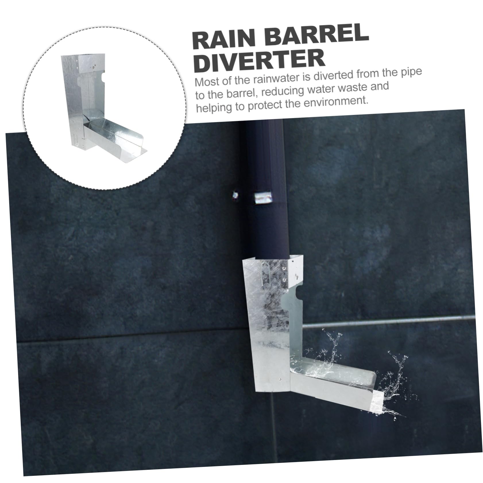 Desviador de Barril de Lluvia para Jardín Estándar 3x4 Pulgadas, Recolección de Agua de Lluvia para Riego de Césped, Diseño Plegable Compacto y Reutilización