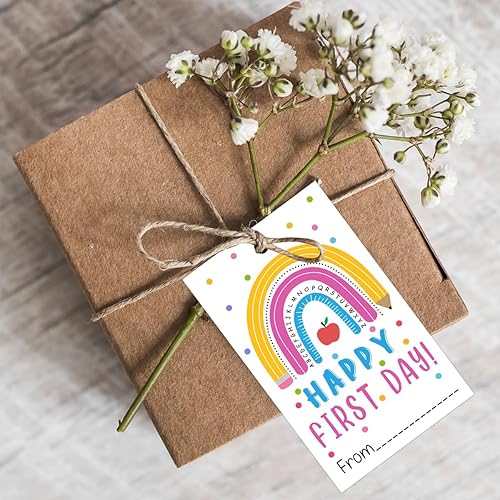 Miniatura 7 de Welcom - Etiquetas para bolsas de regalo de regreso a clases, lindas etiquetas de regalo para el primer día de escuela, etiquetas de regalo de