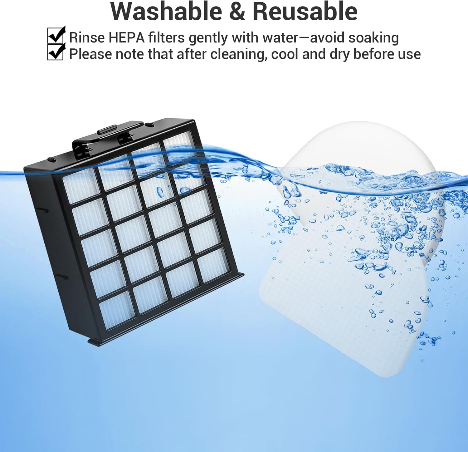 7PCS Filter Replacements Compatible with Shark Stratos AZ4002 AZ4000 AZ4000W Shark Stratos Duo Clean PowerFins Upright Vacuum Kit Includes 1 Brush Roll+2 HEPA + 4 Foam & Felt Filters