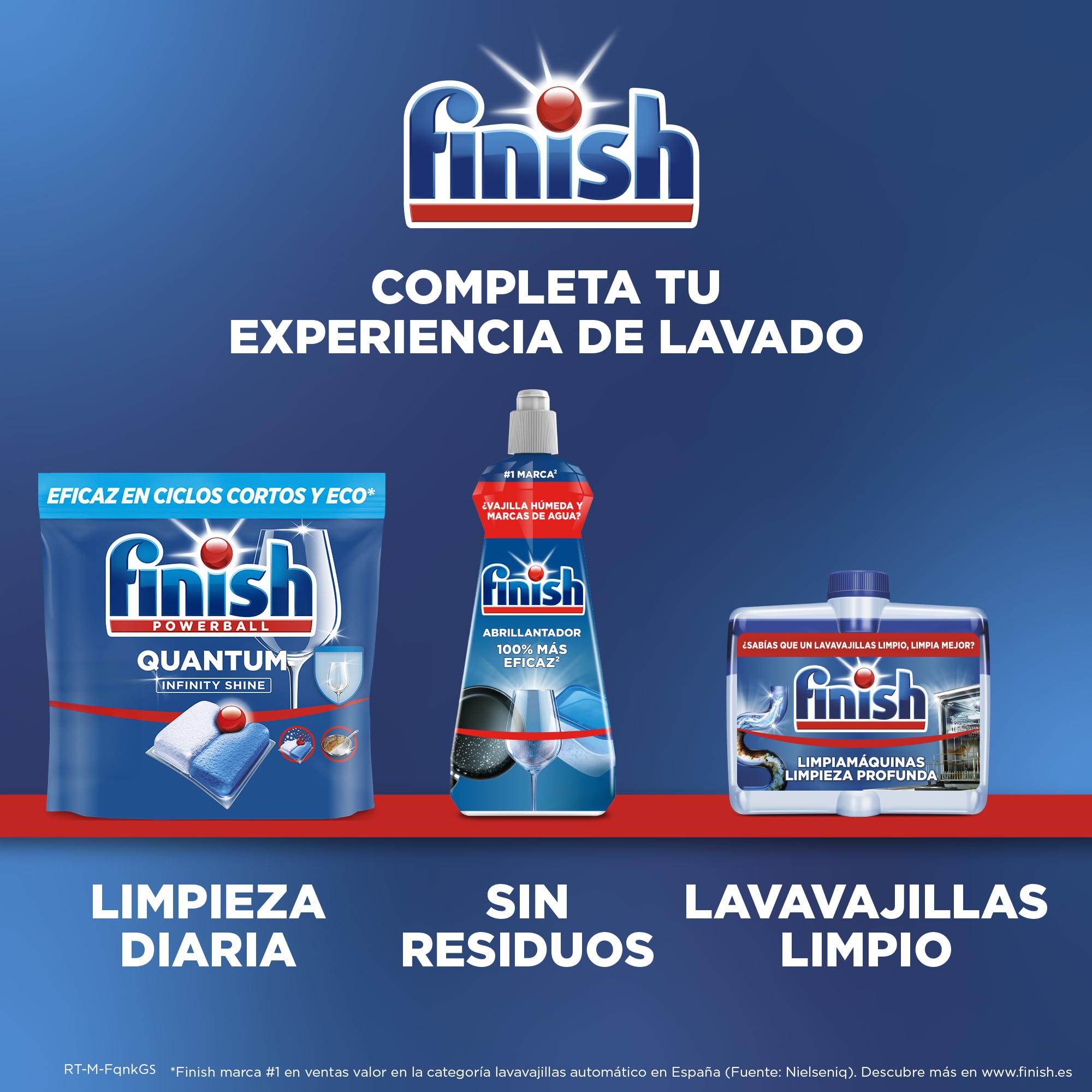 Finish Powerball Quantum Infinity Shine, pastillas para el lavavajillas, limpieza potente y protección del cristal, 166 Pastillas