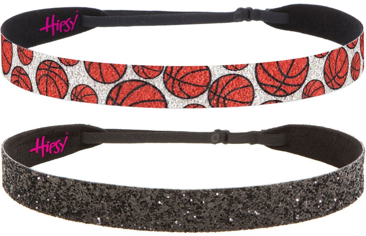 Hipsy Adjustable No Slip I Love Basketball Headbands for Women Girls & Teens