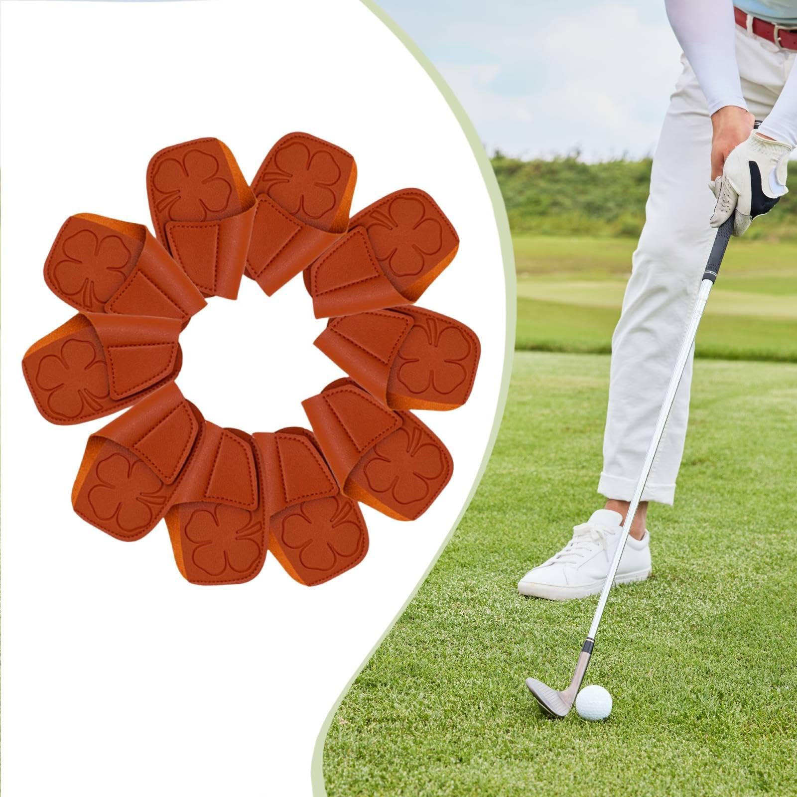 10 Fundas para Palos de Golf, de Cuero Sintético PU, para Protección de Hierros de Golf, Ideales para Practicar, Viajar Y Jugar.